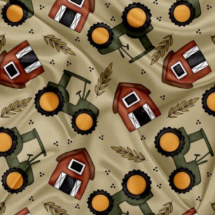 Minky Motif Récolte de blé - IMPRIMÉ AU...