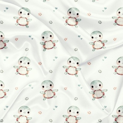 Minky Motif Tortue-têtue - IMPRIMÉ AU QUÉBEC À...