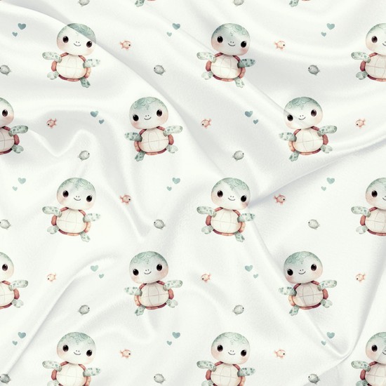 Minky Motif Tortue-têtue - IMPRIMÉ AU QUÉBEC À NOTRE ATELIER