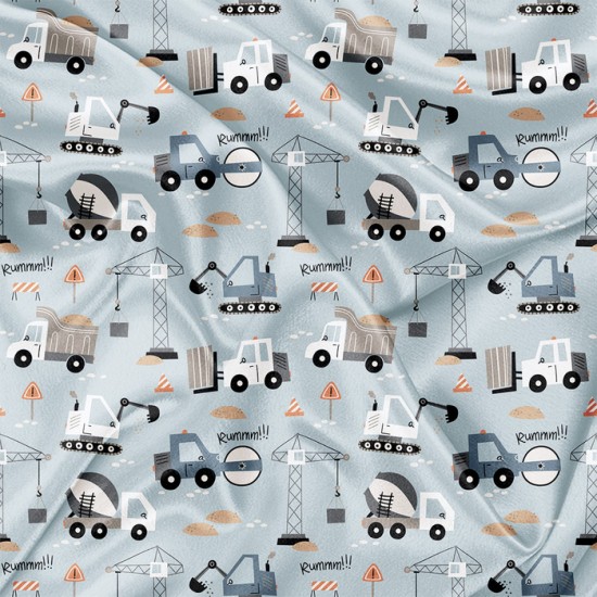 Minky Motif Petit bâtisseur - IMPRIMÉ AU QUÉBEC À NOTRE ATELIER