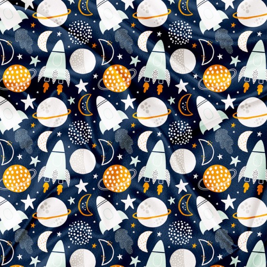 Minky Motif Rocket - IMPRIMÉ AU QUÉBEC À NOTRE ATELIER