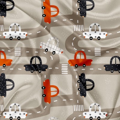 Minky Motif Trafic urbain - IMPRIMÉ AU QUÉBEC À...