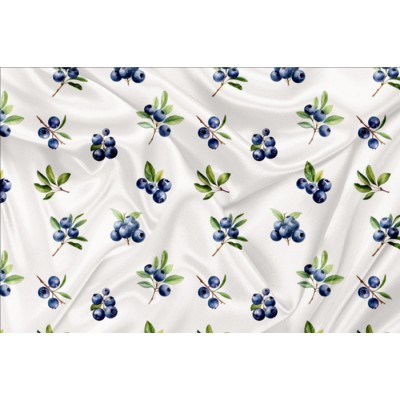 Minky Motif Bleuet aquarelle - IMPRIMÉ AU QUÉBEC...