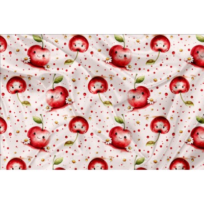 Minky Motif Cerise daisy - IMPRIMÉ AU QUÉBEC À...