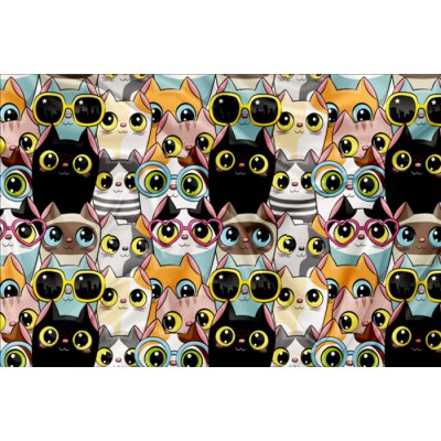 Minky Motif Chat éclaté - IMPRIMÉ AU QUÉBEC À...