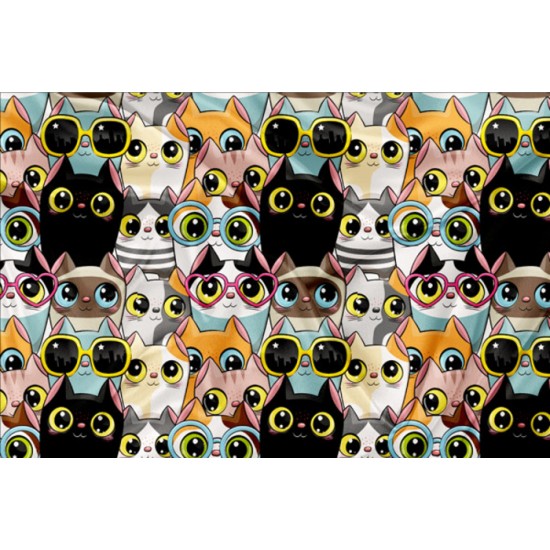 Minky Motif Chat éclaté - IMPRIMÉ AU QUÉBEC À NOTRE ATELIER