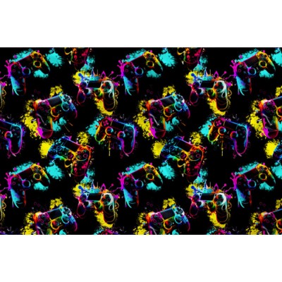 Minky Motif Jeux video éclaté - IMPRIMÉ AU...