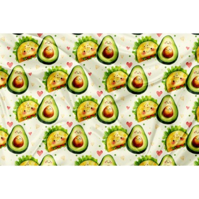 Minky Motif Kawaii Taco - IMPRIMÉ AU QUÉBEC À...