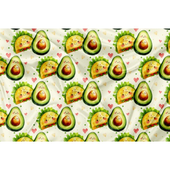 Minky Motif Kawaii Taco - IMPRIMÉ AU QUÉBEC À NOTRE ATELIER