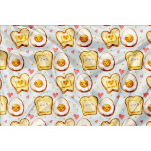 Minky Motif Déjeuner Kawaii - IMPRIMÉ AU QUÉBEC...
