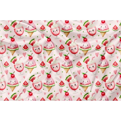 Minky Motif Melon Kawaii - IMPRIMÉ AU QUÉBEC À...