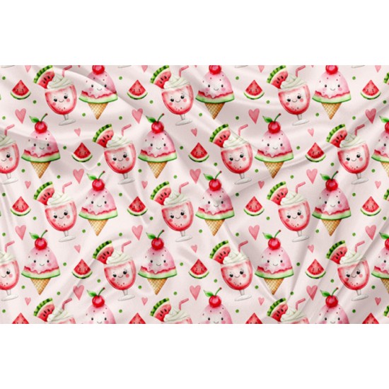 Minky Motif Melon Kawaii - IMPRIMÉ AU QUÉBEC À NOTRE ATELIER