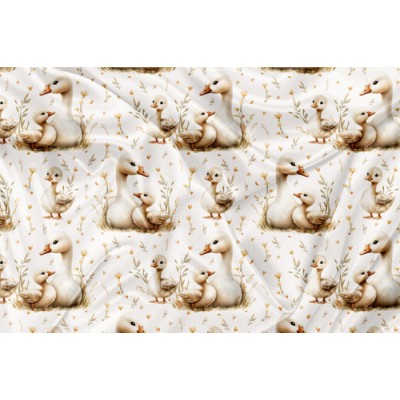 Minky Motif Mignonne oie et son bébé - IMPRIMÉ...