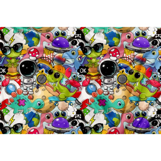 Minky Motif Mix éclaté - IMPRIMÉ AU QUÉBEC À NOTRE ATELIER