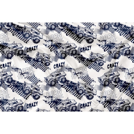 Minky Motif Monster truck 04 - IMPRIMÉ AU QUÉBEC À NOTRE ATELIER