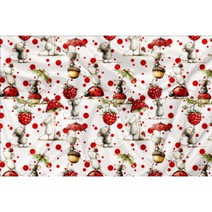 Minky Motif Framboise et souris - IMPRIMÉ AU...