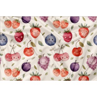 Minky Motif Jardin de petit fruits - IMPRIMÉ AU...