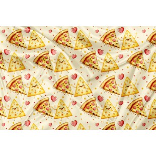 Minky Motif Kawaii pizza fromage - IMPRIMÉ AU...