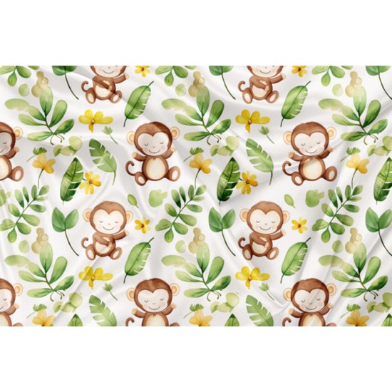 Minky Motif Mignon singe - IMPRIMÉ AU QUÉBEC À NOTRE ATELIER