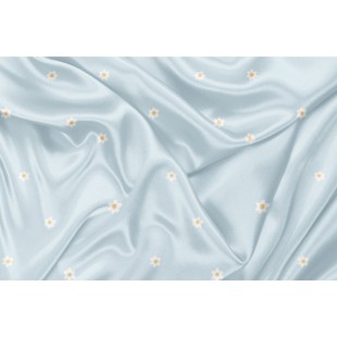 Minky Motif Mini marguerite fond bleu clair -...