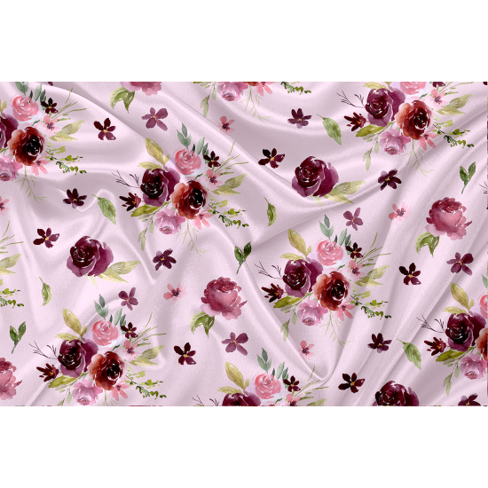 Minky Motif Floral Bourgogne  - IMPRIMÉ AU QUÉBEC À NOTRE ATELIER