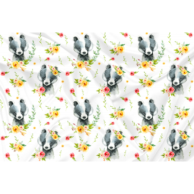 Minky Motif Zèbre et Fleur - IMPRIMÉ AU QUÉBEC...