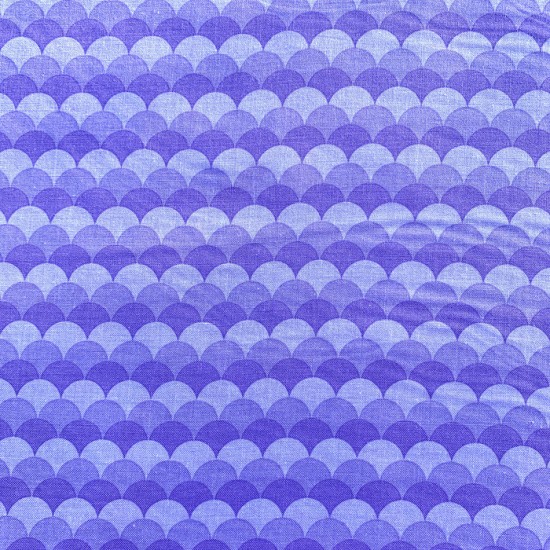 Coton à motif - Demi cercle mauve