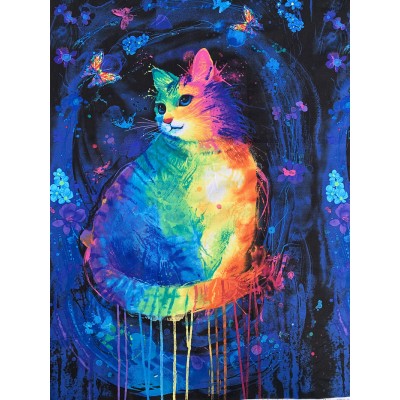 Coton à motif - *PANNEAU Chat