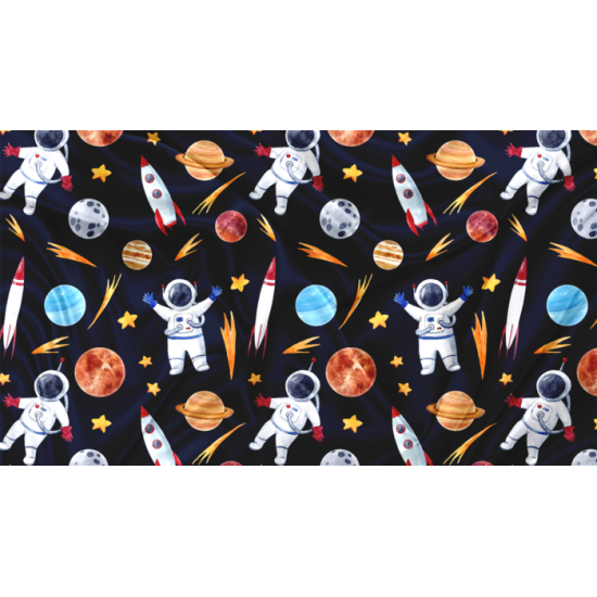 Minky Motif Astronaute - IMPRIMÉ AU QUÉBEC À NOTRE ATELIER