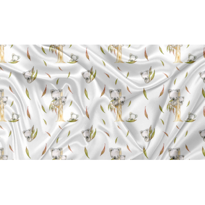 Minky Motif Koala Feuille - IMPRIMÉ AU QUÉBEC À...