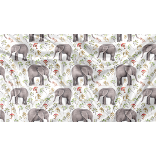 Minky Motif Éléphant et Petite Souris - IMPRIMÉ...