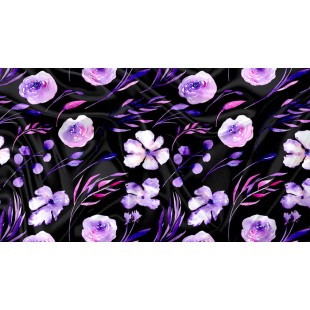 Minky Motif Floral Violet - IMPRIMÉ AU QUÉBEC À...
