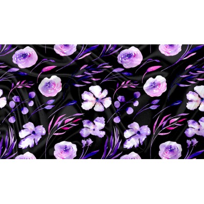 Minky Motif Floral Violet - IMPRIMÉ AU QUÉBEC À...