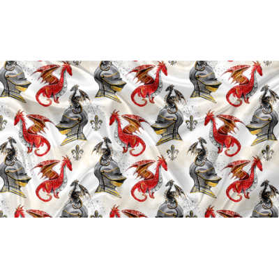 Minky Motif Dragon Rouge  