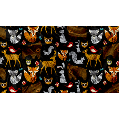 Minky Motif Forêt Noire - IMPRIMÉ AU QUÉBEC À...
