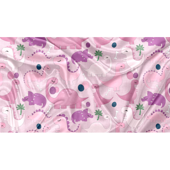 Minky Motif Dino Rose - IMPRIMÉ AU QUÉBEC À NOTRE ATELIER