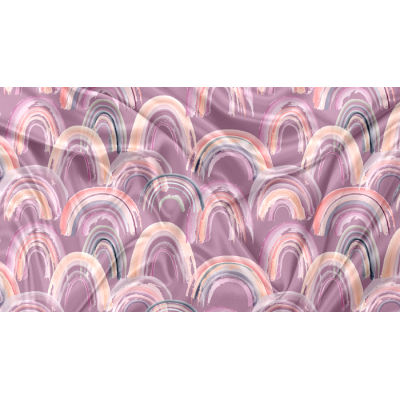 Minky Motif Arc-En-Ciel Rose 