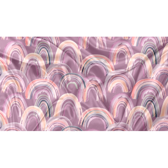 Minky Motif Arc-En-Ciel Rose 