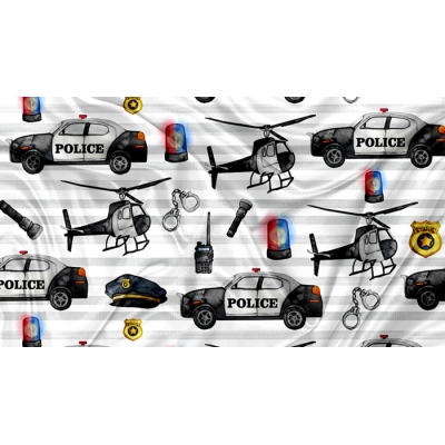 Minky Motif Police - IMPRIMÉ AU QUÉBEC À NOTRE...