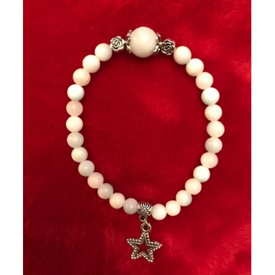 BRACELET SUR ÉLASTIQUE LARIMAR  PIERRE 6 MM