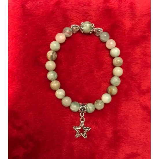 BRACELET SUR ÉLASTIQUE JADE  PIERRE 8 MM