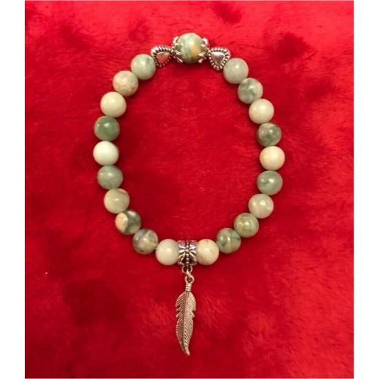 BRACELET SUR ÉLASTIQUE JADE  PIERRE 8 MM
