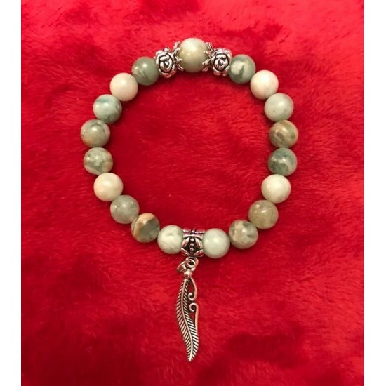 BRACELET SUR ÉLASTIQUE JADE  PIERRE 8 MM