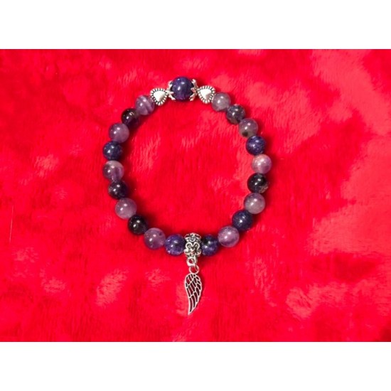 BRACELET SUR ÉLASTIQUE CHAROITE PIERRE 8 MM