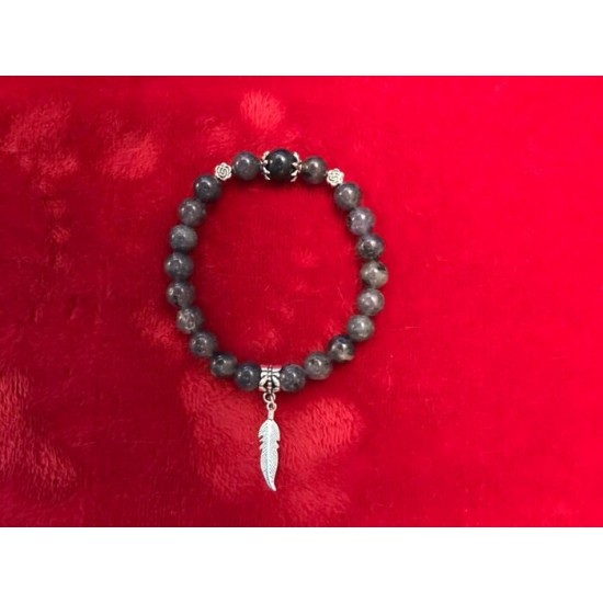 BRACELET SUR ÉLASTIQUE IOLITE PIERRE 8 MM