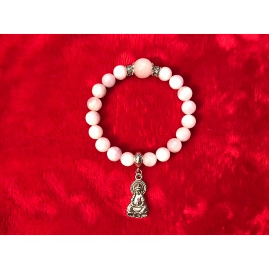 BRACELET SUR ÉLASTIQUE KUNZITE PIERRE 8 MM