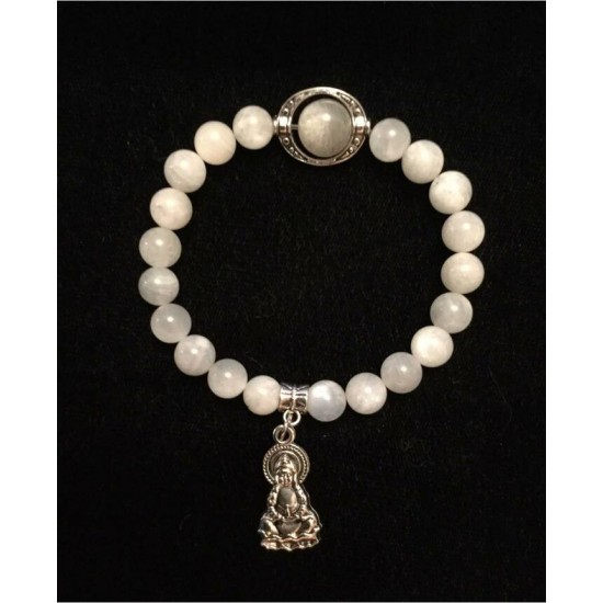 BRACELET SUR ÉLASTIQUE PIERRE DE LUNE PIERRE 8 MM