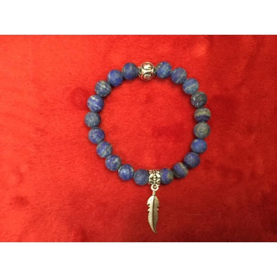 BRACELET SUR ÉLASTIQUE LAPIS LAZULI PIERRE 8 MM