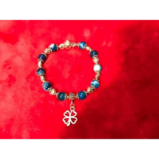 BRACELET SUR ÉLASTIQUE AGATE PIERRE 8 MM
