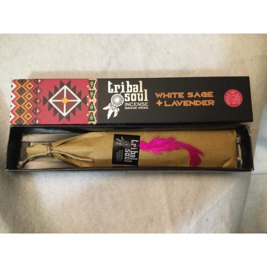 SAUGE BLANCHE ET LAVANDE TRIBAL SOUL ENCENS EN BÂTONS 15 G
